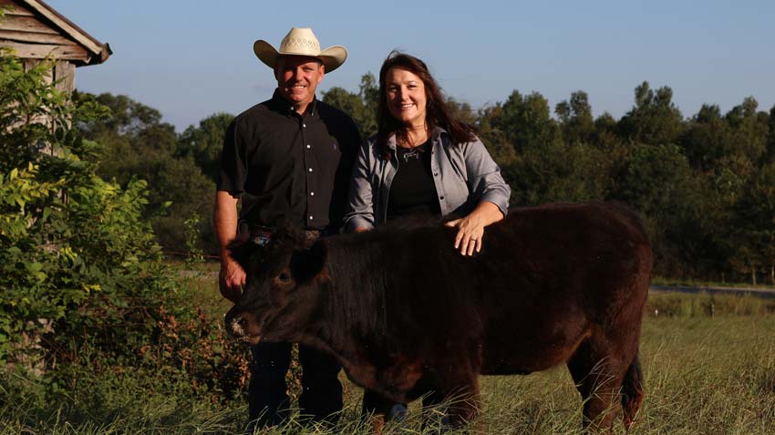 Randy Leslie with Cow